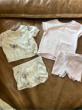 Carter's Two-Piece Pink & Cream Floral Cotton Matching Sets